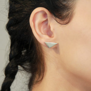Bizare Love Triangle Ear Stud-Sterling Silver