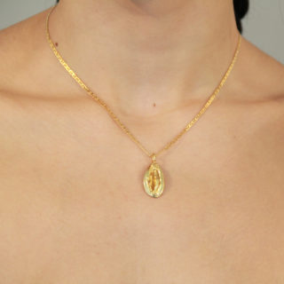 Vagina Charm Necklace-Yellow Gold